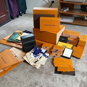 Louis Vuitton, Chanel, Gucci, Fendi Boxes and Dust Bags